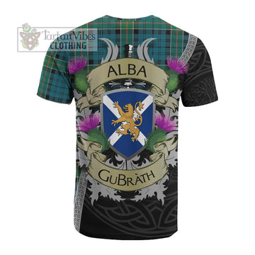 Tartan Vibes Clothing Kirkpatrick Tartan Family Crest Cotton T-shirt Lion Rampant Royal Thistle Shield Celtic Inspired