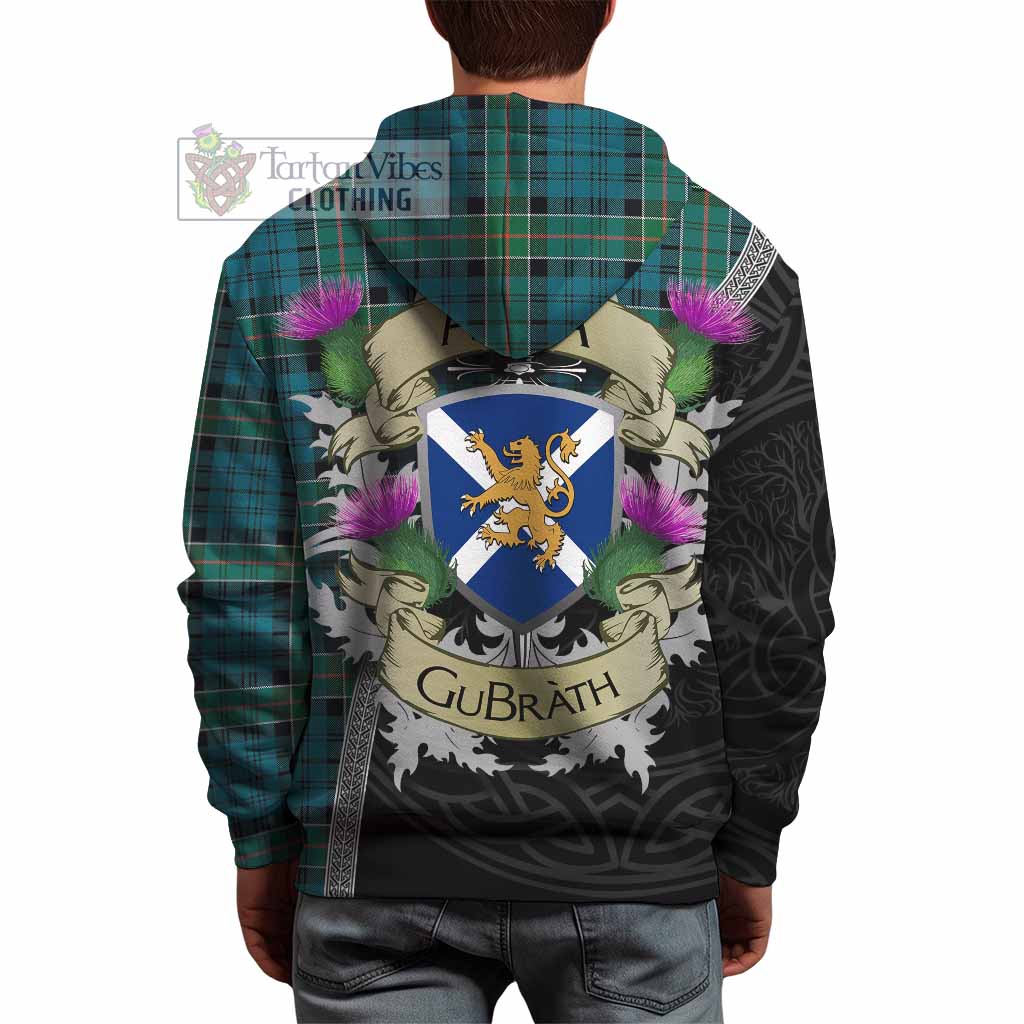 Tartan Vibes Clothing Kirkpatrick Tartan Family Crest Hoodie Lion Rampant Royal Thistle Shield Celtic Inspired