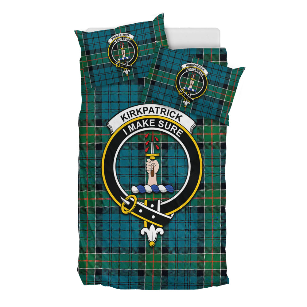 Kirkpatrick Tartan Bedding Set with Family Crest - Tartan Vibes Clothing