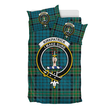 Kirkpatrick Tartan Bedding Set with Family Crest