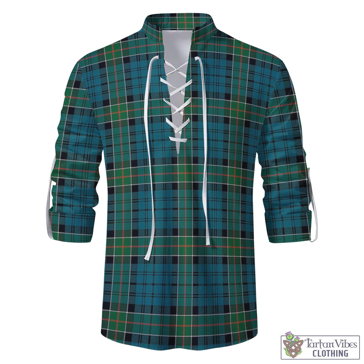 Tartan Vibes Clothing Kirkpatrick Tartan Men's Scottish Traditional Jacobite Ghillie Kilt Shirt