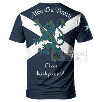 Tartan Vibes Clothing Kirkpatrick Tartan Lion Rampant T-Shirt – Proudly Display Your Heritage with Alba Gu Brath and Clan Name