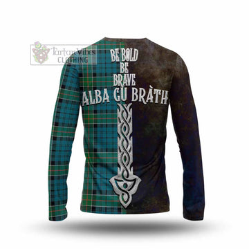 Kirkpatrick Tartan Family Crest Long Sleeve T-Shirt Alba Gu Brath Be Brave Lion Ancient Style