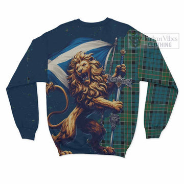 Kirkpatrick Tartan Family Crest Sweatshirt with Scottish Majestic Lion