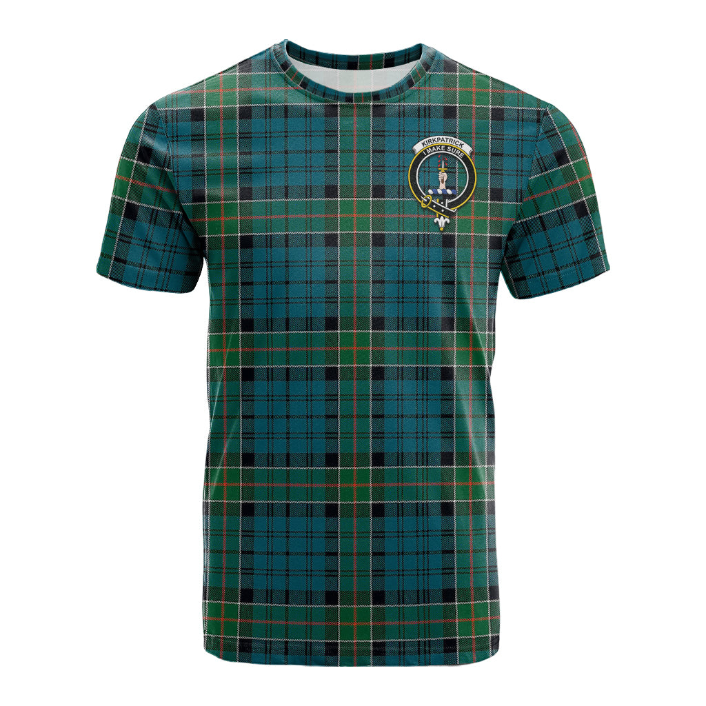 Kirkpatrick Tartan T-Shirt with Family Crest - Tartan Vibes Clothing