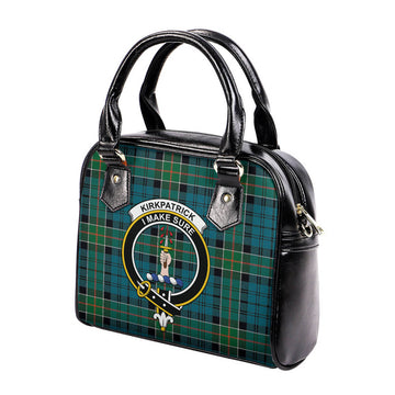 Kirkpatrick Tartan Shoulder Handbags with Family Crest