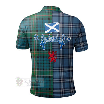 Tartan Vibes Clothing Kirkpatrick Tartan Polo Shirt Happy St. Andrew's Day Half Tartan Style