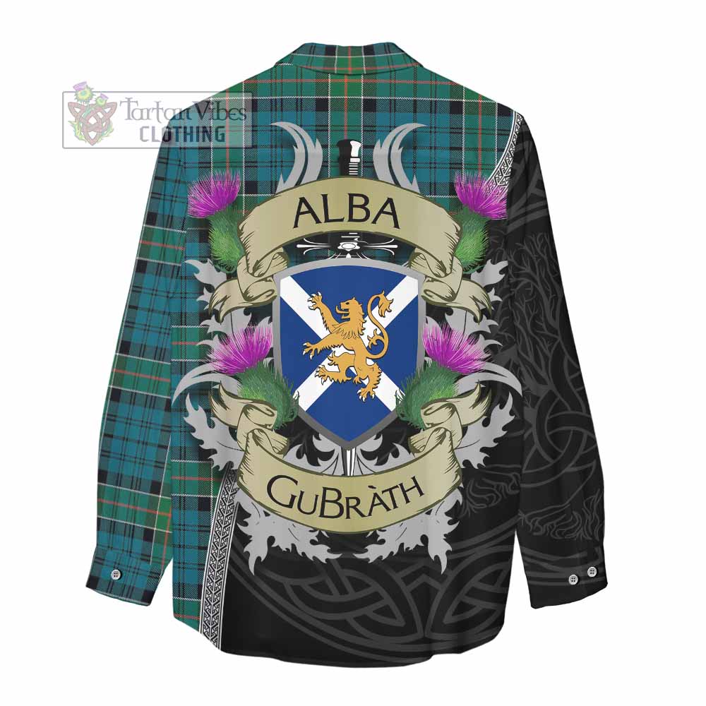 Tartan Vibes Clothing Kirkpatrick Tartan Family Crest Women's Casual Shirt Lion Rampant Royal Thistle Shield Celtic Inspired