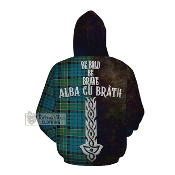 Kirkpatrick Tartan Family Crest Cotton Hoodie Alba Gu Brath Be Brave Lion Ancient Style
