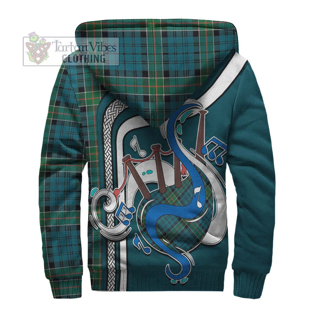 Kirkpatrick Tartan Sherpa Hoodie with Epic Bagpipe Style - Tartanvibesclothing Shop