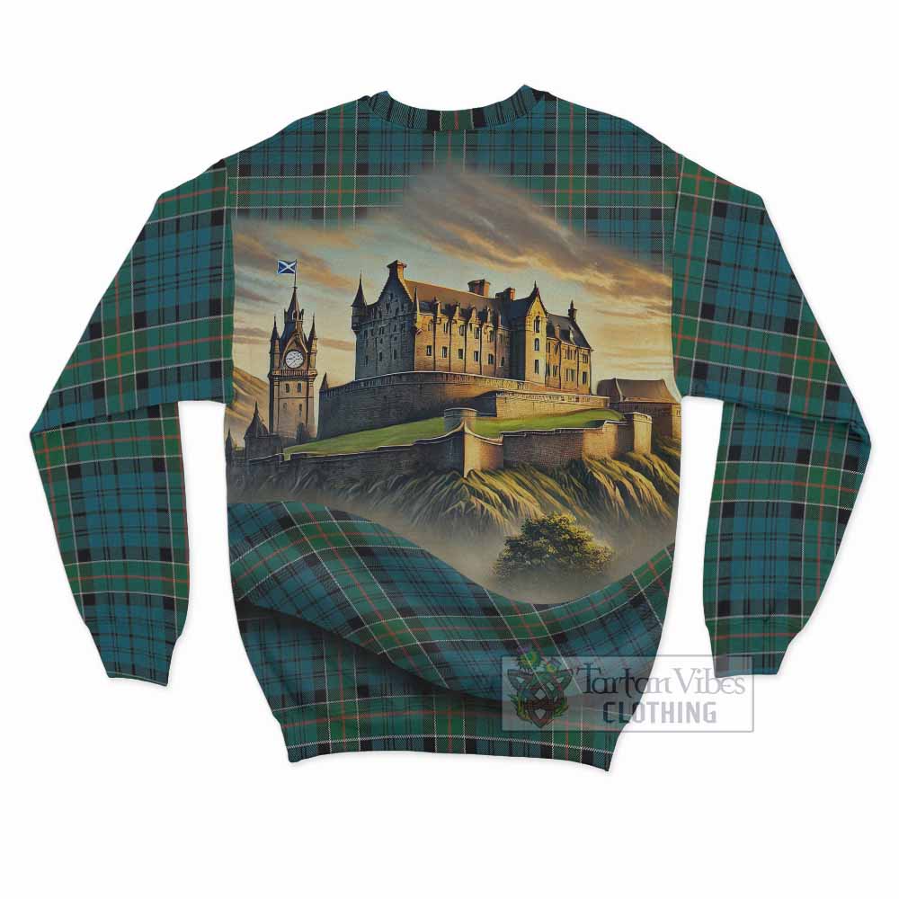 Tartan Vibes Clothing Kirkpatrick Tartan Family Crest Sweatshirt with Scottish Ancient Castle Style