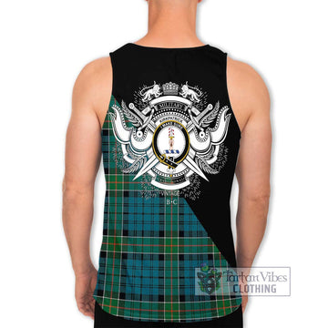 Kirkpatrick Tartan Men's Tank Top with Family Crest and Military Logo Style
