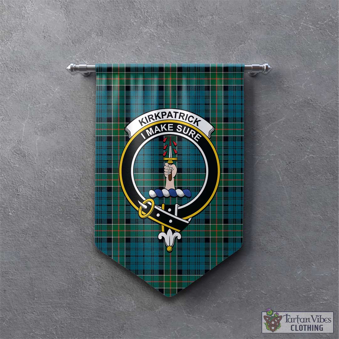 Tartan Vibes Clothing Kirkpatrick Tartan Gonfalon, Tartan Banner with Family Crest