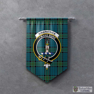 Kirkpatrick Tartan Gonfalon, Tartan Banner with Family Crest