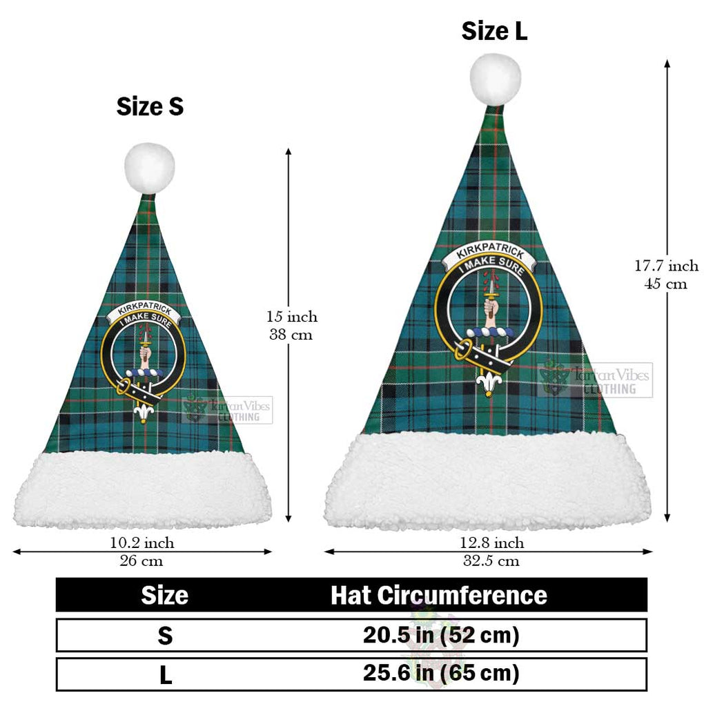 Tartan Vibes Clothing Kirkpatrick Tartan Christmas Santa Hats with Family Crest