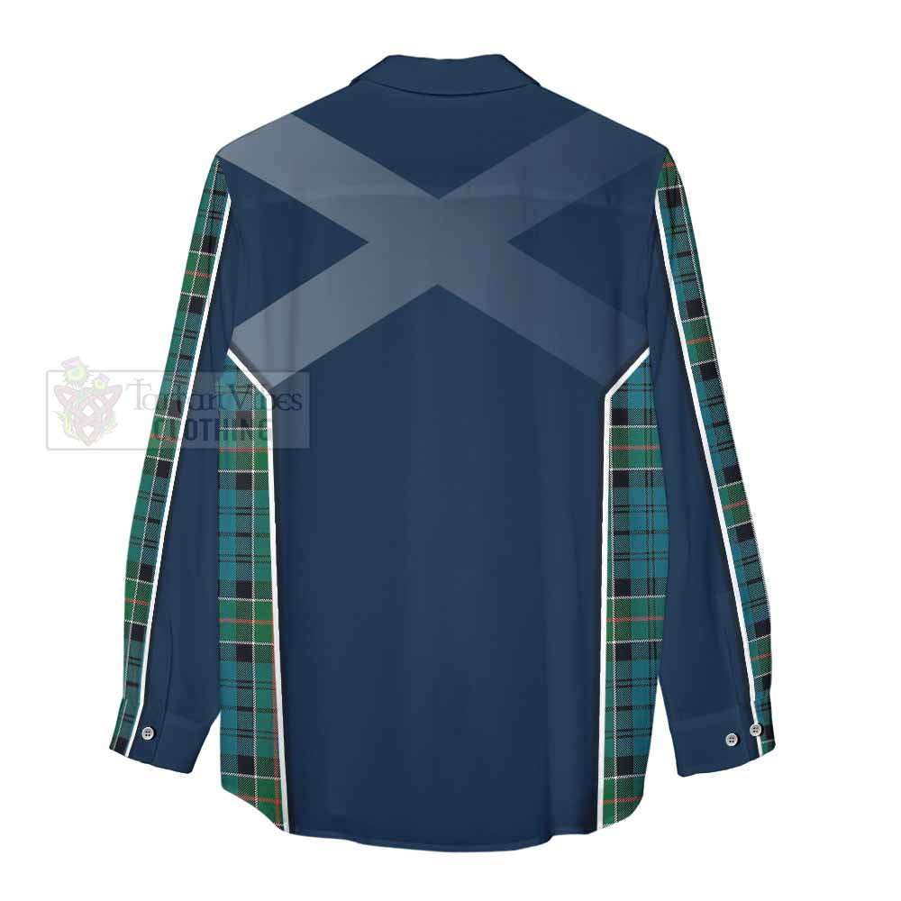 Tartan Vibes Clothing Kirkpatrick Tartan Women's Casual Shirt with Family Crest and Lion Rampant Vibes Sport Style