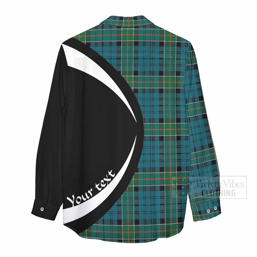 Tartan Vibes Clothing Kirkpatrick Tartan Women's Casual Shirt with Family Crest Circle Style