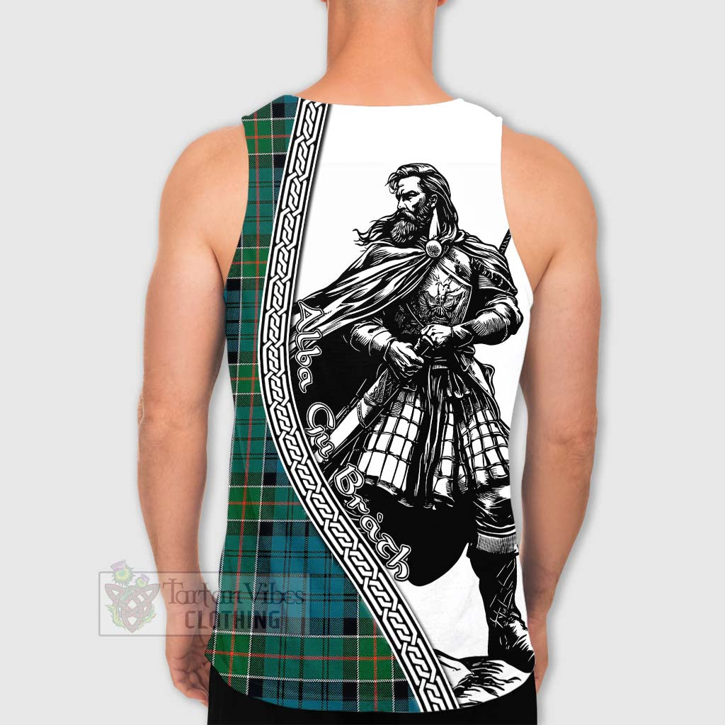 Tartan Vibes Clothing Kirkpatrick Tartan Clan Crest Men's Tank Top with Highlander Warrior Celtic Style