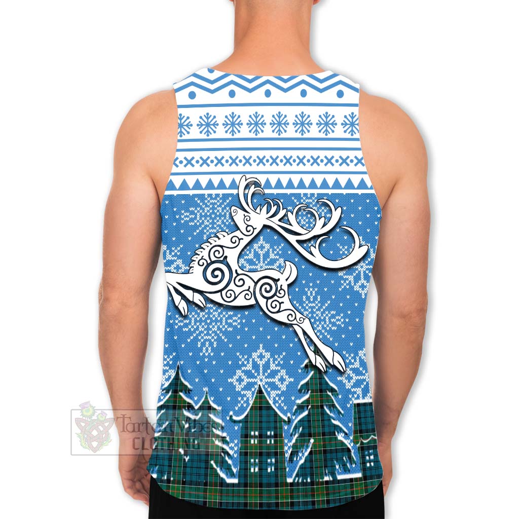 Tartan Vibes Clothing Kirkpatrick Clan Christmas Men's Tank Top Celtic Reindeer Style