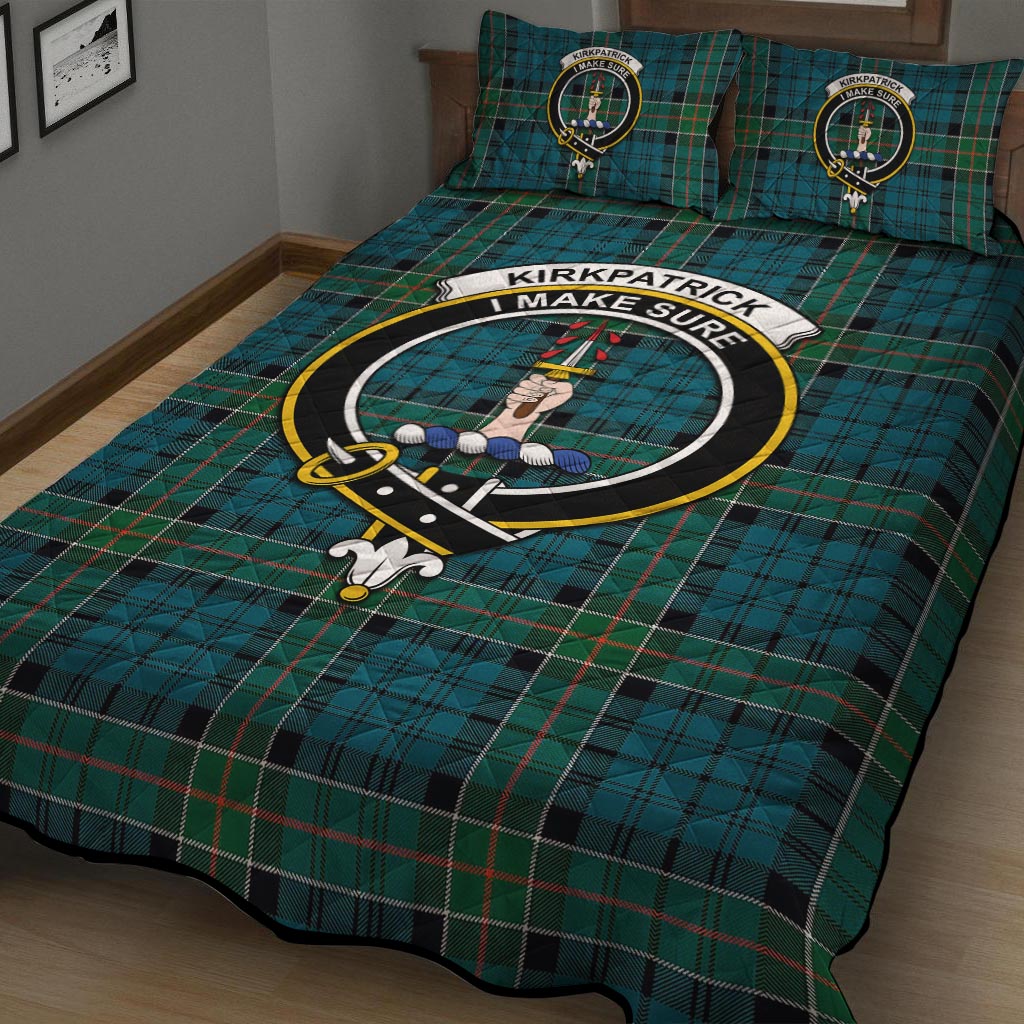 Kirkpatrick Tartan Quilt Bed Set with Family Crest - Tartan Vibes Clothing