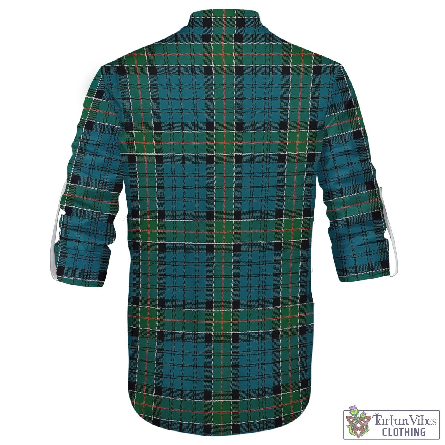 Tartan Vibes Clothing Kirkpatrick Tartan Men's Scottish Traditional Jacobite Ghillie Kilt Shirt with Family Crest