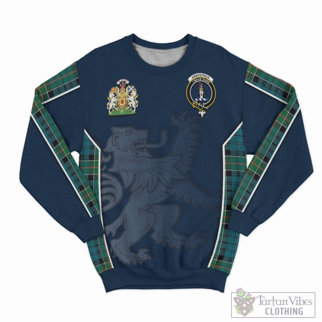 Tartan Vibes Clothing Kirkpatrick Tartan Sweater with Family Crest and Lion Rampant Vibes Sport Style