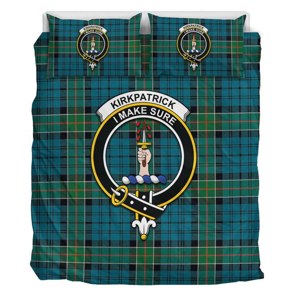 Kirkpatrick Tartan Bedding Set with Family Crest - Tartan Vibes Clothing