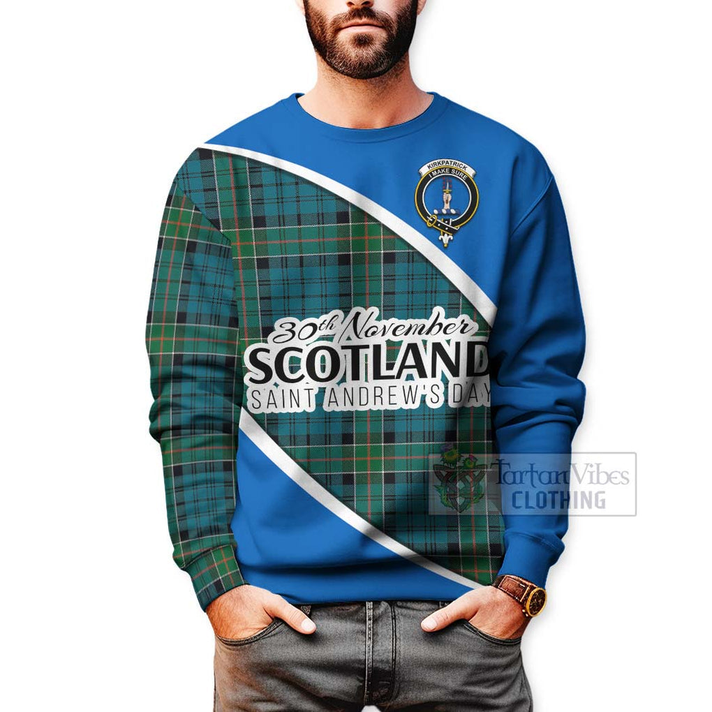 Tartan Vibes Clothing Kirkpatrick Family Crest Tartan Sweatshirt Celebrate Saint Andrew's Day in Style