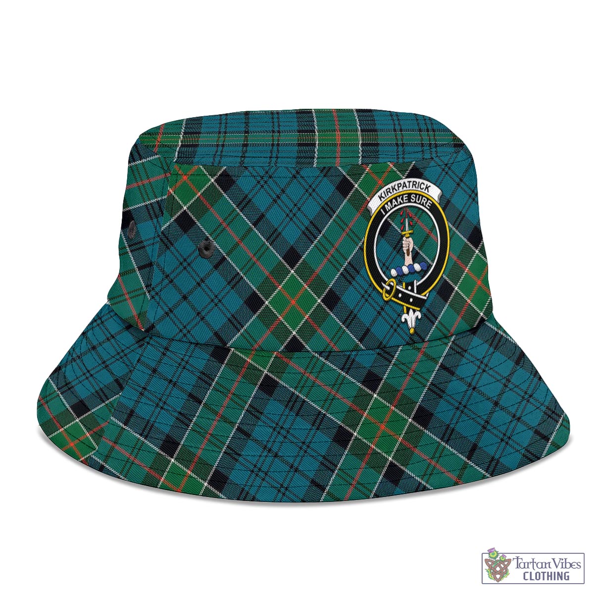 Kirkpatrick Tartan Bucket Hat with Family Crest - Tartan Vibes Clothing