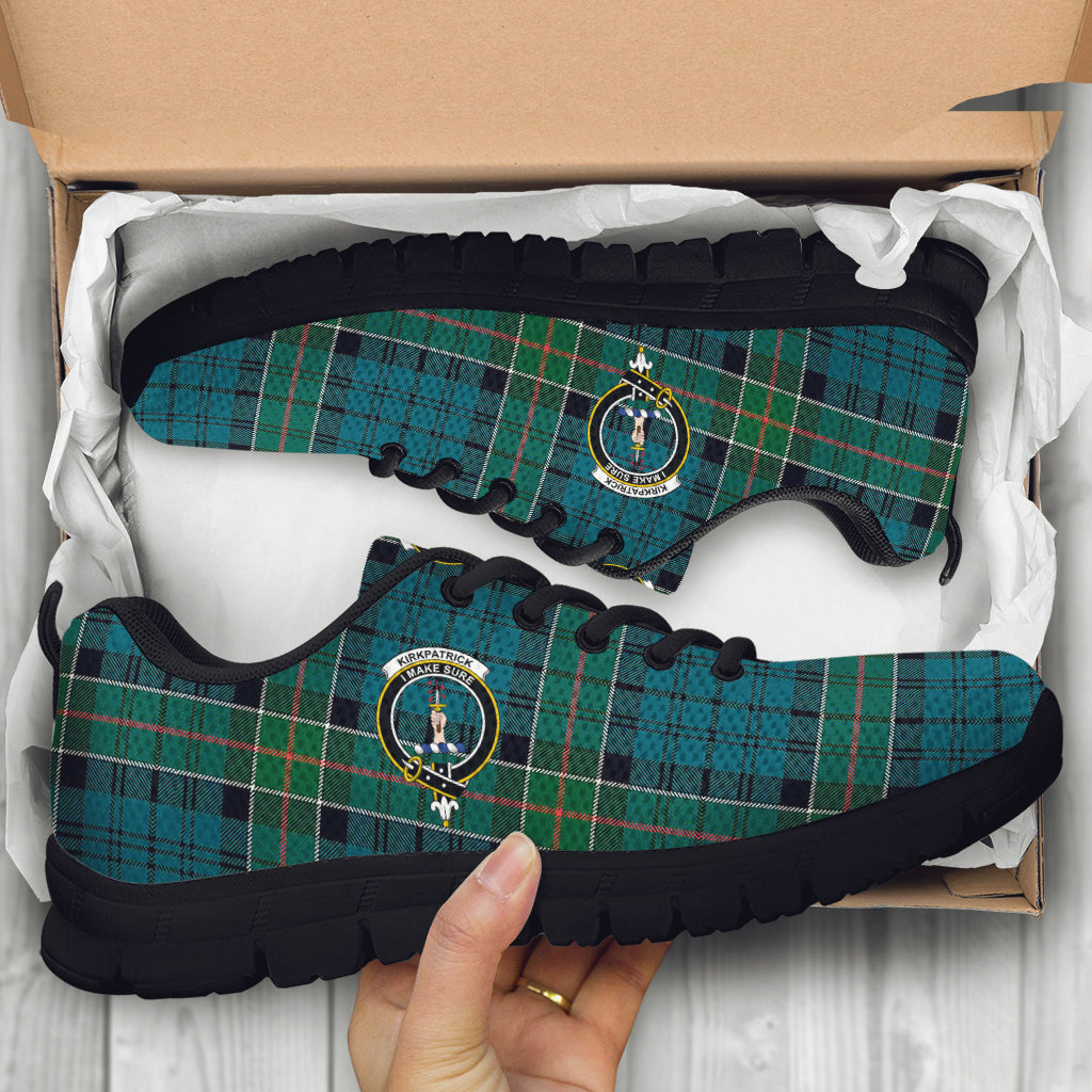 Kirkpatrick Tartan Sneakers with Family Crest - Tartan Vibes Clothing