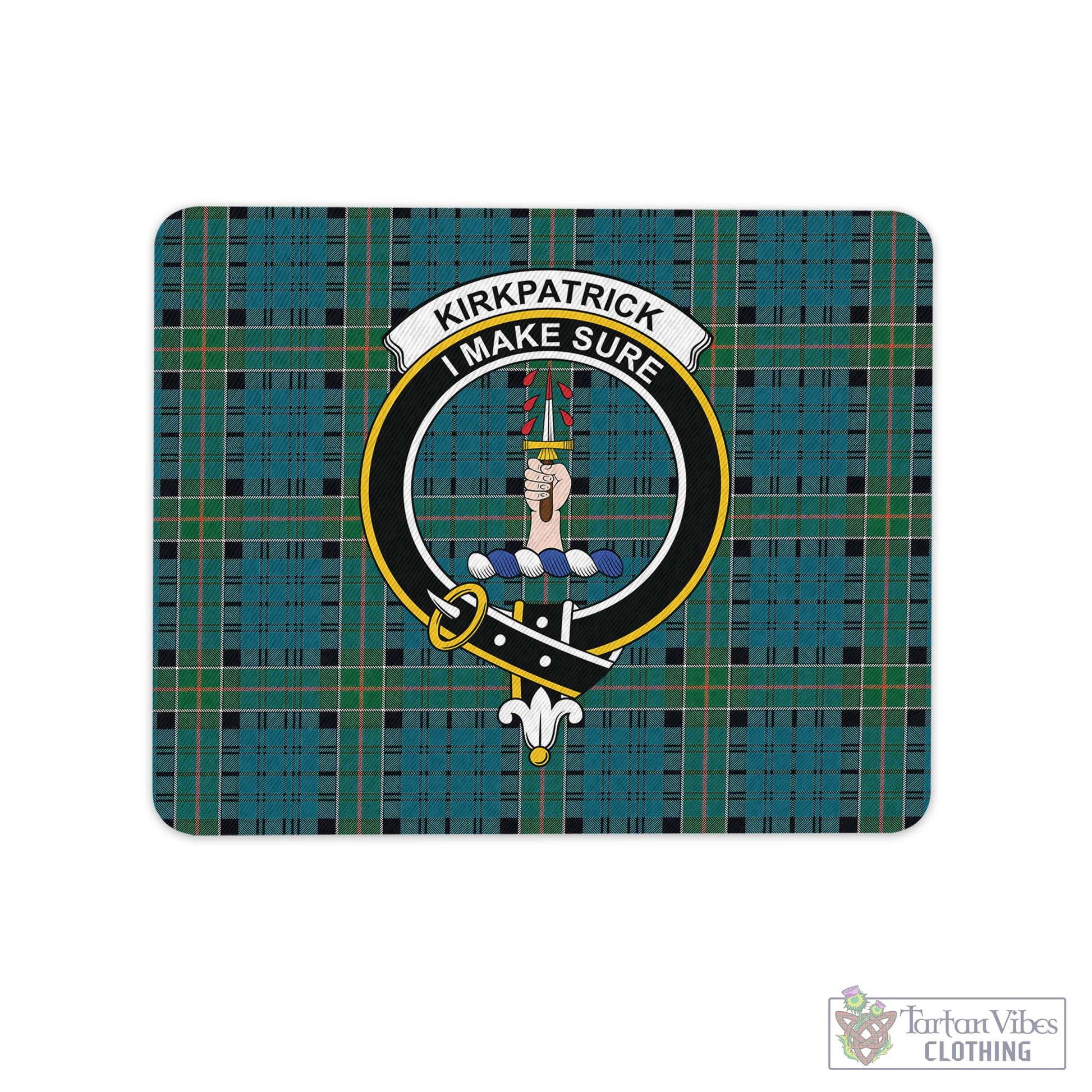 Tartan Vibes Clothing Kirkpatrick Tartan Mouse Pad with Family Crest