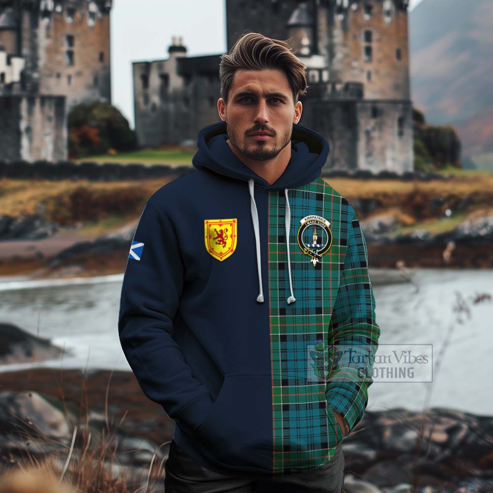 Kirkpatrick Tartan Cotton Hoodie Alba with Scottish Lion Royal Arm Half Style - Tartan Vibes Clothing
