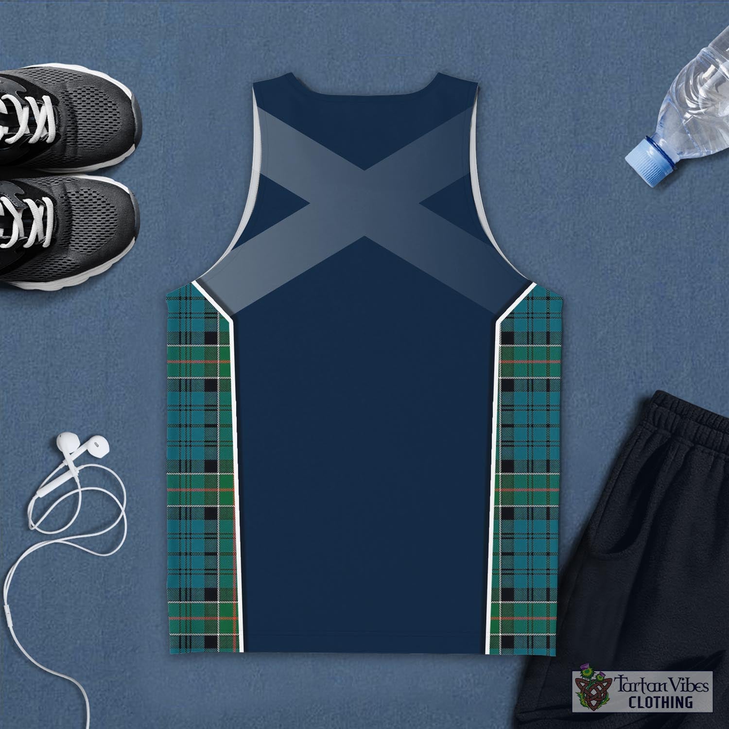 Tartan Vibes Clothing Kirkpatrick Tartan Men's Tanks Top with Family Crest and Scottish Thistle Vibes Sport Style