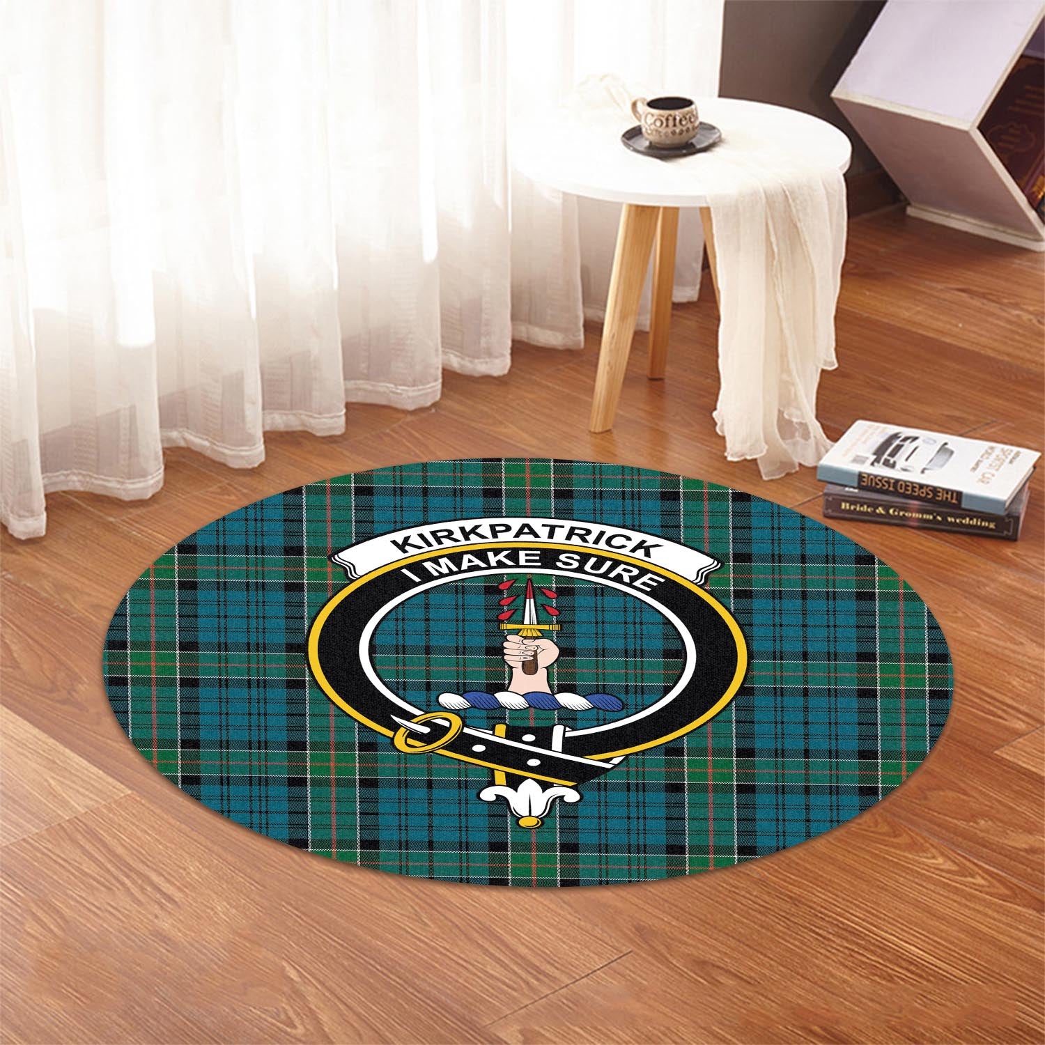 kirkpatrick-tartan-round-rug-with-family-crest