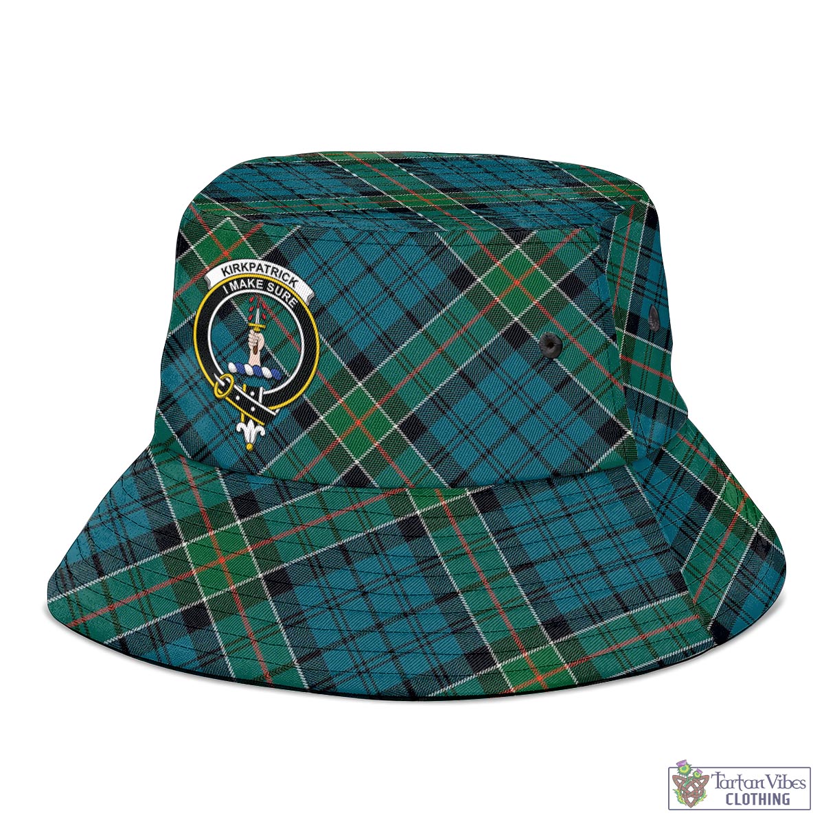 Kirkpatrick Tartan Bucket Hat with Family Crest - Tartan Vibes Clothing