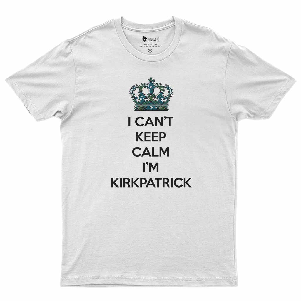 Kirkpatrick Can't Keep Calm Men's T-Shirt White - Tartan Vibes Clothing