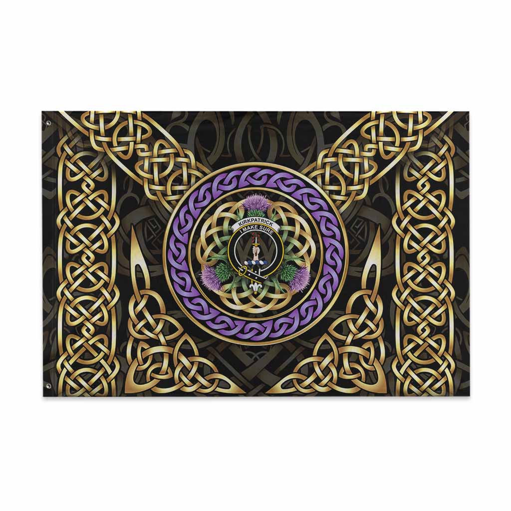 Kirkpatrick Clan Crest House Flag Celtic Scottish Thistle 48*72 inch (120*180 cm) - Tartan Vibes Clothing