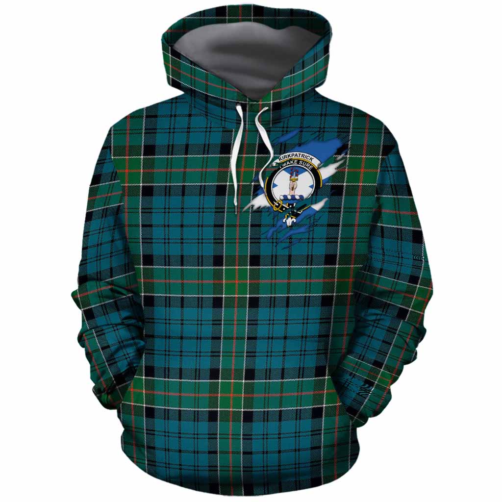 Kirkpatrick Clan Crest In Me Tartan Cotton Hoodie Scotland Flag Style