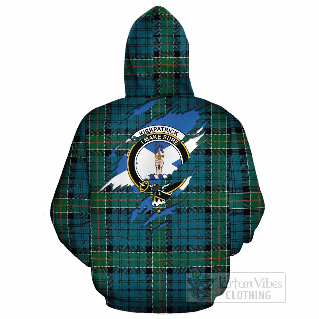 Kirkpatrick Clan Crest In Me Tartan Cotton Hoodie Scotland Flag Style