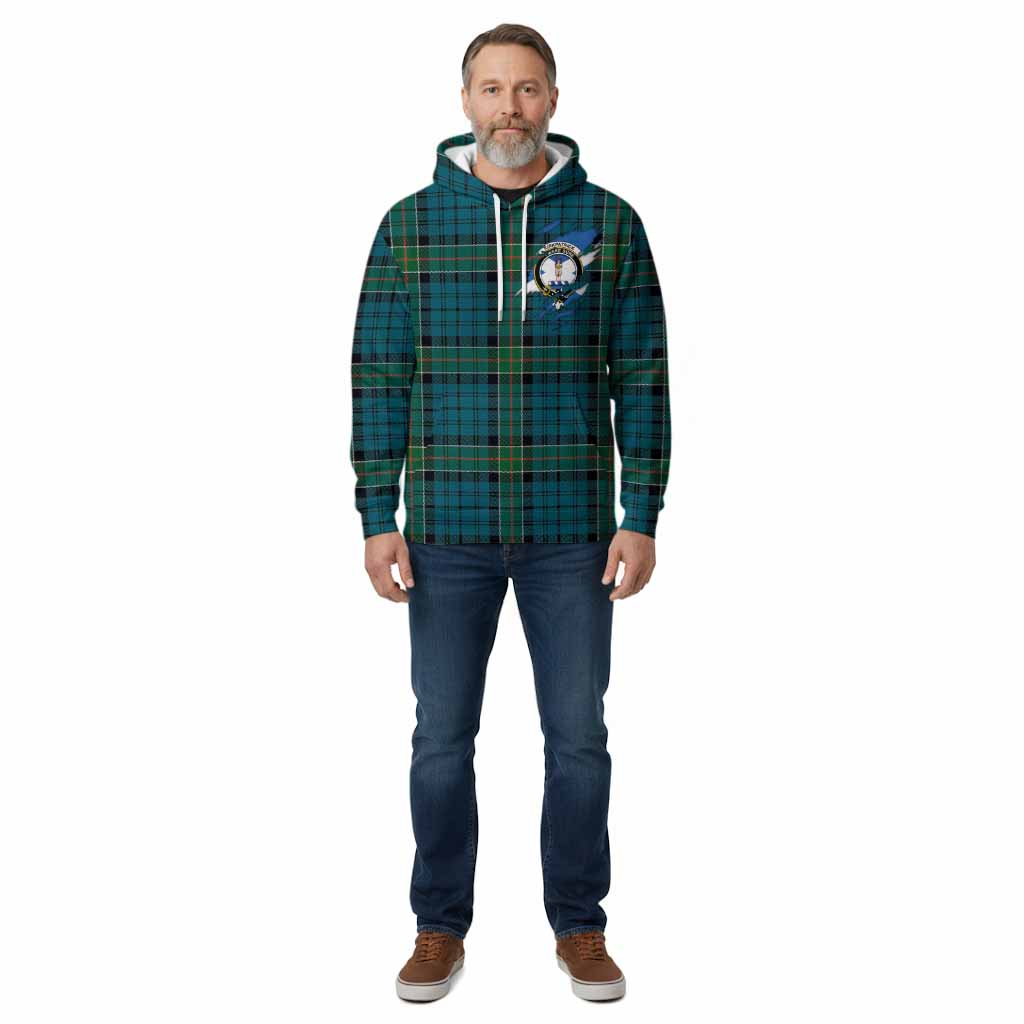 Kirkpatrick Clan Crest In Me Tartan Cotton Hoodie Scotland Flag Style
