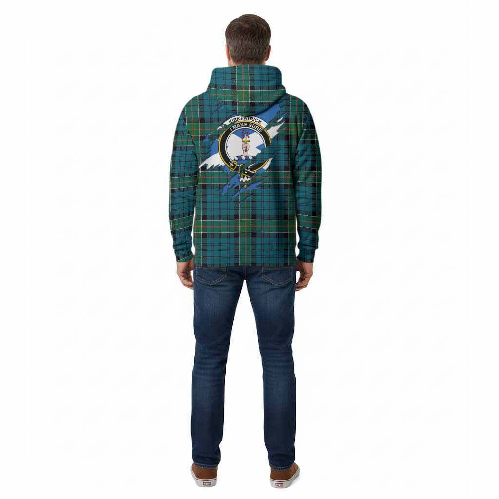 Kirkpatrick Clan Crest In Me Tartan Cotton Hoodie Scotland Flag Style