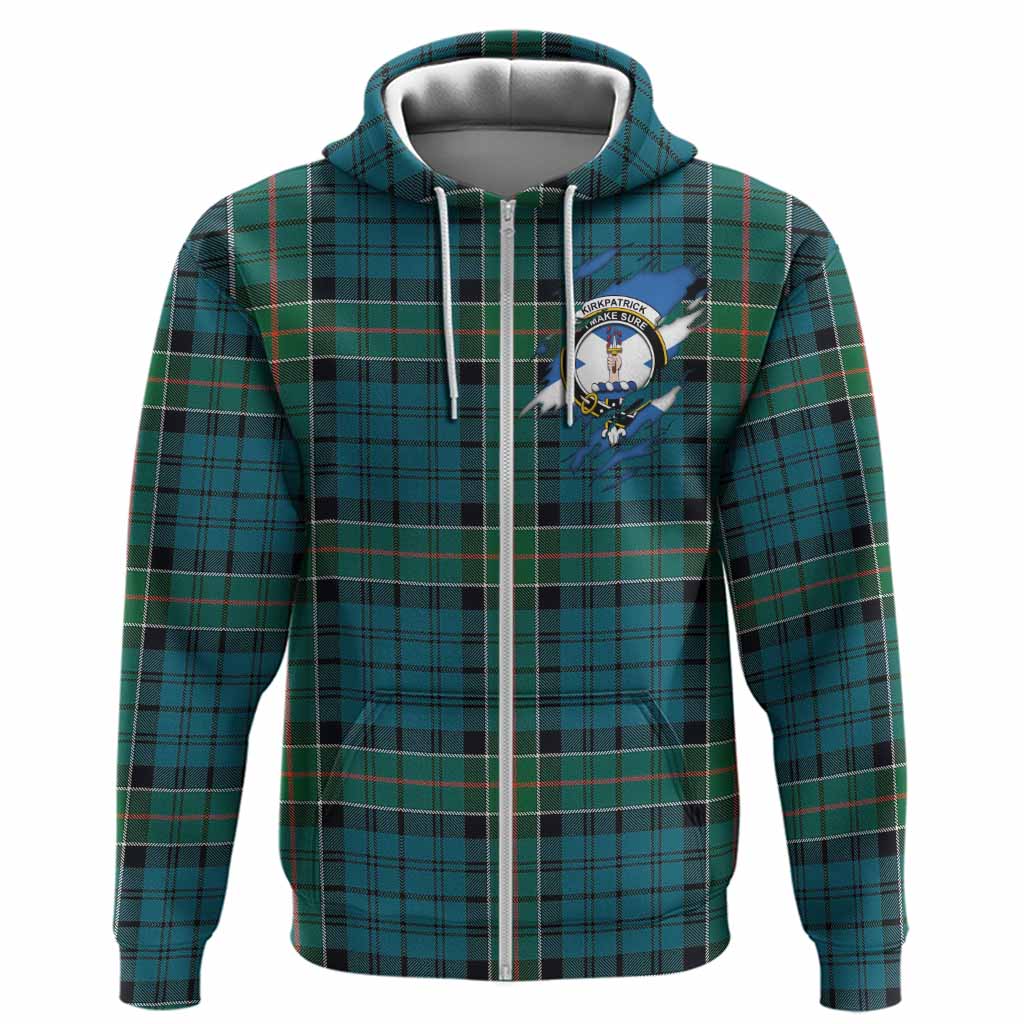Kirkpatrick Clan Crest In Me Tartan Hoodie Scotland Flag Style