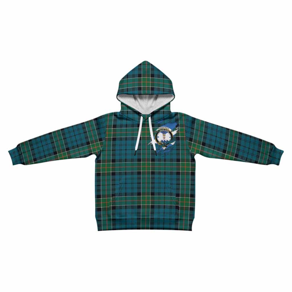 Kirkpatrick Clan Crest In Me Tartan Kid Hoodie Scotland Flag Style