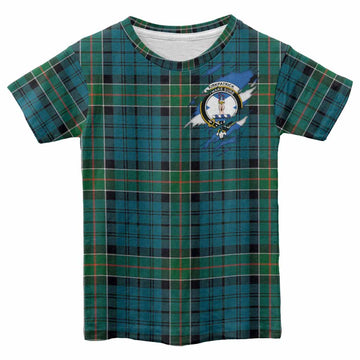 Kirkpatrick Clan Crest In Me Tartan Kid T-shirt Scotland Flag Style