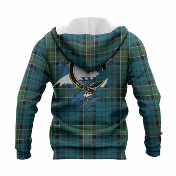 Kirkpatrick Clan Crest In Me Tartan Knitted Hoodie Scotland Flag Style