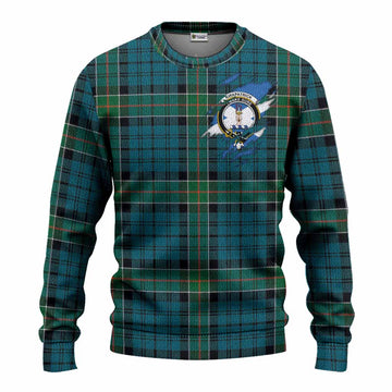 Kirkpatrick Clan Crest In Me Tartan Knitted Sweater Scotland Flag Style