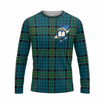 Kirkpatrick Clan Crest In Me Tartan Long Sleeve T-Shirt Scotland Flag Style