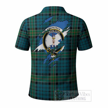 Kirkpatrick Clan Crest In Me Tartan Polo Shirt Scotland Flag Style