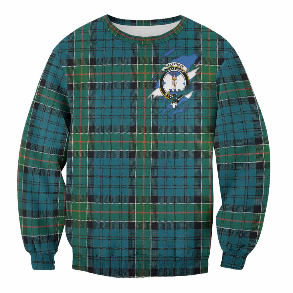 Kirkpatrick Clan Crest In Me Tartan Sweatshirt Scotland Flag Style