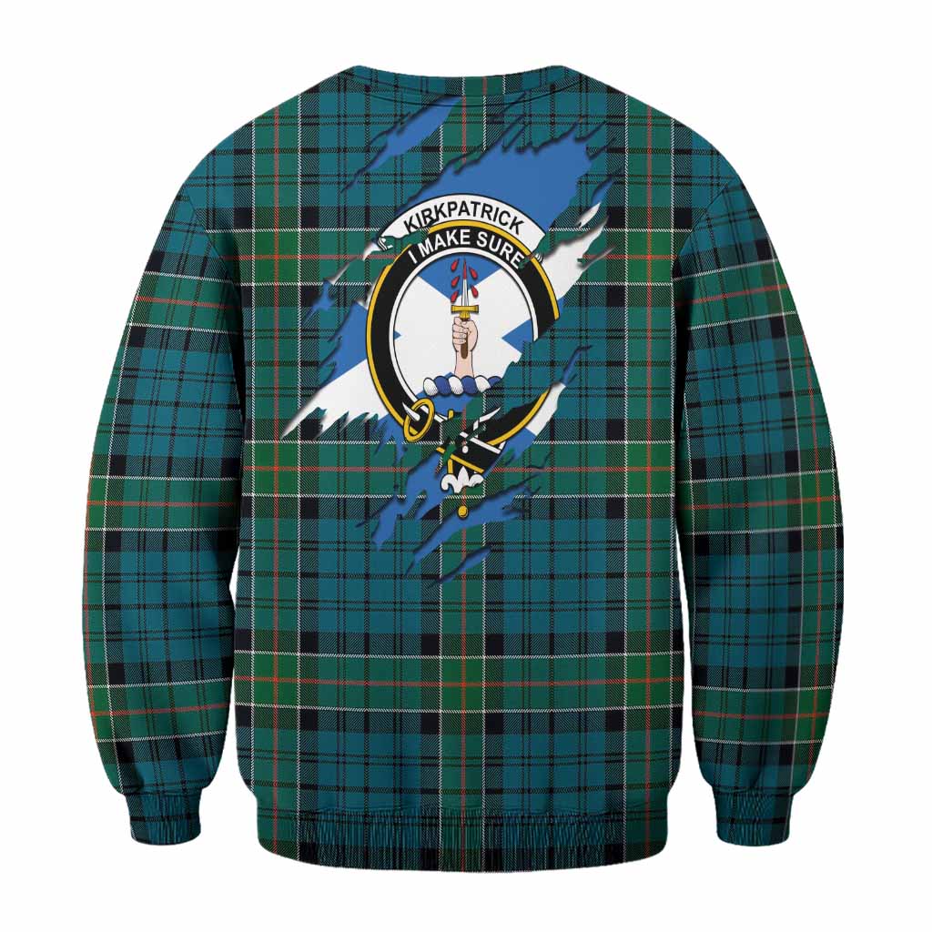 Kirkpatrick Clan Crest In Me Tartan Sweatshirt Scotland Flag Style